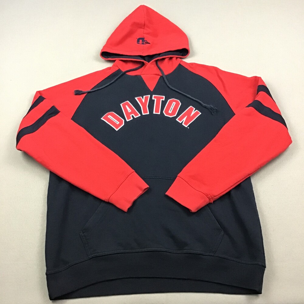 Dayton Flyers Hoodie Men Extra Large Navy Red Champion Sweatshirt Pullover XL